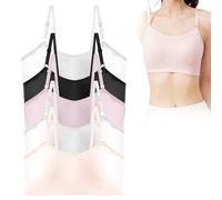 Ninnyi 5 Pack Cotton Starter Bras, Training Bra with Fixed Bust Pad for 12-16 Years