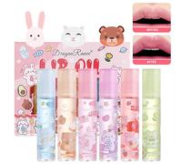 Ninnyi 6 PCS Lip Gloss Sets for Teenage Girls, Mini Fruit Lipgloss Pack for kids, Long Lasting Lip Glow Balm Lip Care