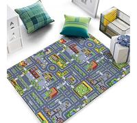Ninnyi 80 * 120CM Toy Car Mats for the Floor, New Upgrade Car Rug, Non-slip and Washable Road Play Mat for Playroom Classroom Bedroom