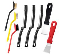 Ninnyi 8Pcs Hard Bristle Crevice Cleaning Brush Set, Curved Thin Bristled Magic Gap Cleaning Brush Tool