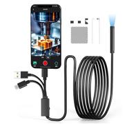 Ninnyi Endoscope Inspection Camera with Lights, 8mm IP67 Waterproof Tube, Usb Lexible Rigid Snake Borescope Camera for Android, iPhone, iPad(9.8FT/3M)