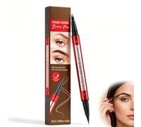 Ninnyi Microblading Eyebrow Pen, 2 in 1 Dual-ended Eye Brow Pencil with 2 Fork Tip and Precise Brush, Waterproof, Long Lasting