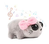 Ninnyi Sad Hamster Plush Toy with Built in Violin Sound, Soft Cuddly Stuffed Animal Toys