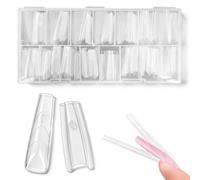 Ninnyi Sandwich Dual Nail Forms, 240pcs 15 Sizes Transparent Top Bottom Design Nail Mold for Polygel Gels Builder Extensions