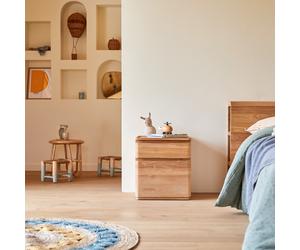 Nino - Children's bedside table in solid teak Natural