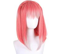 Nino Nakano Cosplay Wig, Straight Mesh, Accessories, Heat Resistant Wig, Bangs, Long Massage, Small Face (Orange + White)