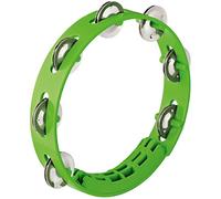 Nino Percussion Compact Tambourine Instrument - Musical Instrument for Children from 3 Years - Diameter 8 inch - Plastic, Green (NINO49GG)