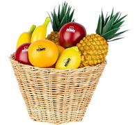 Nino Percussion Fruit Shaker Assortment - 18-piece Musical Instruments Set for Children from 3 Years - Fruit Design - Plastic, Multicolored (NINOSET100)