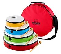 Nino Percussion Hand Drum Set - Hand Drum Set with 4 different sizes - for Children from 3 Years - Plastic, Multicoloured (NINOSET6)
