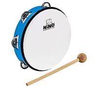 Nino Percussion Headed Tambourine Instrument - Musical Instrument for Children from 5 Years - Diameter 8 inch - Plastic, Blue (NINO51SB)