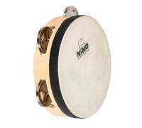 Nino Percussion Headed Wood Tambourine - Musical Instrument for Children from 3 Years - Diameter 6 inch - 1 Row Jingles - Maple Plywood, Natural (NINO942)