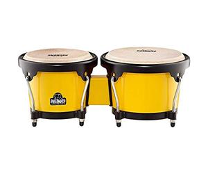 Nino Percussion Molded Bongo Plus - Musical Instrument for Children from 5 Years - 2 Hand Drums - ABS Plastic, Yellow (NINO17Y-BK)