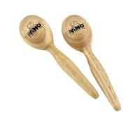 Nino Percussion Wood Egg Maracas - 1 Pair Small Rattles for Children from 3 Years - Musical Instrument - Siam Oak, Natural (NINO565)
