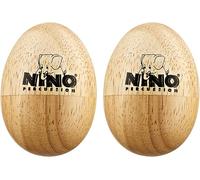 Nino Percussion Wood Egg Shaker - 2 small Rattle Eggs for Children from 3 Years - Musical Instrument - Siam Oak, Natural (NINO562-2)