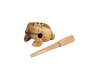 Nino Percussion Wood Frog Guiro - Larges Musical Instrument for Children from 3 Years - Siam Oak, Natural (NINO517)