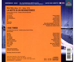 NINO ROTA - LA NOTTE DI UN NEVRASTENICO / I DUE TIMIDI (2 CD) NEW CD