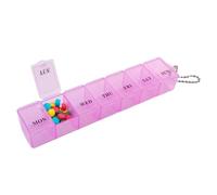 Ninoclar 1 Pieces Pill Box Organiser Pill Dispenser Box, 7 Day Pill Box Organiser One Time a Day, Weekly Pill Box Pill Organiser for Medication, Supplements, Vitamins, Cod Liver Oil(Pink)