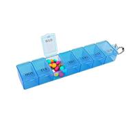 Ninoclar 1 Pieces Pill Box Organiser Pill Dispenser Box, 7 Day Pill Box Organiser One Time a Day, Weekly Pill Box Pill Organiser for Medication, Supplements, Vitamins, Cod Liver Oil (Blue)