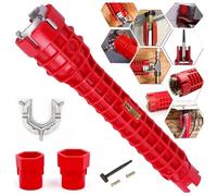 Ninoclar 8 in 1Multifunctional Kitchen Faucet Sink Basin Wrench, Kitchen Drain Tub Removal nut Plumbing Plumber, for Tight Spaces Installation and Repairs Tools