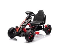 NINODOVAE kid Pedal Go Kart, Racing Go Kart with handbraket, Inflatable EVA Tyres, Shock Aborb, for Ages 3-6 years, Red