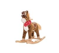 NINODOVAE Kids Rocking horse,Plush Stuffed Animal Rocker, for kids 1-3 years (brown)