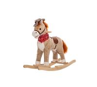 NINODOVAE Kids Rocking horse,Plush Stuffed Animal Rocker, for kids 1-3 years (light brown)
