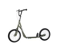 NINODOVAE Scooter for kids age 5+, Teens Kick Scooter withΦ16" big wheel scooter, Adjustable Handlebar, dual brakes weight capacity 100kg (Military green)
