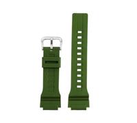 NINOMA 18mm 20mm Black Green Orange Blue Red Silicone Watch Strap Compatible With Casio MCW-200H/AE1500WH Sports Rubber Watch Strap Men's Accessory(Green-Silver,18mm-AE1500WH)