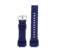 NINOMA 18mm 20mm Black Green Orange Blue Red Silicone Watch Strap Compatible With Casio MCW-200H/AE1500WH Sports Rubber Watch Strap Men's Accessory(Blue-Silver,18mm-AE1500WH)