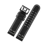 NINOMA 20 22 Compatible With Hamilton Khaki Aviation Watch H77616533 H70615733 Watch Strap Genuine Leather Jazz Field Men WatchBand Style(B black black,22mm)