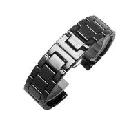 NINOMA Ceramic Strap 14mm 16mm 18mm 20mm 21mm 22mm Compatible With Seiko Tissot Universal Men's And Women's Bracelets Black(Noir,17mm)