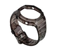 NINOMA Compatible With Casio GA2100 ga2110 GA-B2100 Soft bezel Strap Modified Farm Oak Black Knight silicone watch band case GA-2100 Set waterproof(Transparent black)