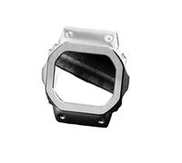 NINOMA Compatible With Casio GW-M5610 DW5600 DW5610 GA2100 Fluoro Rubber Watch Strap Stainless Steel Adapter Silicone Watchband Accessories(Single case-Silver,For 5610)