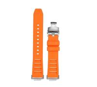 NINOMA Compatible With Casio GW-M5610 DW5600 DW5610 GA2100 Fluoro Rubber Watch Strap Stainless Steel Adapter Silicone Watchband Accessories(Orange silver Foldin,For 5600)