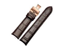 NINOMA Compatible With GP Jaeger-LeCoultre Citizen Curved Leather Watch Band With Men's Cowhide Watch Band 20mm 21mm 22mm(Brown-rosegold B,21mm)