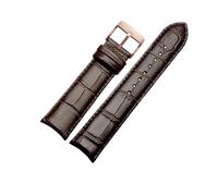 NINOMA Compatible With GP Jaeger-LeCoultre Citizen Curved Leather Watch Band With Men's Cowhide Watch Band 20mm 21mm 22mm(Brown-rosegold A,22mm)