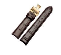 NINOMA Compatible With GP Jaeger-LeCoultre Citizen Curved Leather Watch Band With Men's Cowhide Watch Band 20mm 21mm 22mm(Brown-gold B,22mm)
