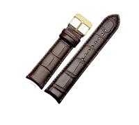 NINOMA Compatible With GP Jaeger-LeCoultre Citizen Curved Leather Watch Band With Men's Cowhide Watch Band 20mm 21mm 22mm(Brown-gold A,20mm)