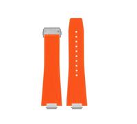 NINOMA Compatible With Tissot 1853 PRX Super Player Bracelet T137 Silicone Strap T137410A T137407A 12MM Men's Rubber Watch Bnad+Metal Connectors(Orange sk)