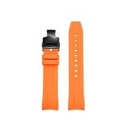 NINOMA Orange Black Blue Silicone Watch Accessories Compatible With Citizen Promaster Series JY8078/8074/8085 Rubber Watchband 22mm PinBuckle Strap(Orange-Black)