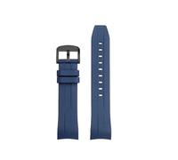 NINOMA Orange Black Blue Silicone Watch Accessories Compatible With Citizen Promaster Series JY8078/8074/8085 Rubber Watchband 22mm PinBuckle Strap(1Blue-Black)