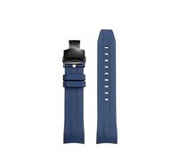 NINOMA Orange Black Blue Silicone Watch Accessories Compatible With Citizen Promaster Series JY8078/8074/8085 Rubber Watchband 22mm PinBuckle Strap(Blue-Black)