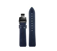 NINOMA Retro Genuine Leather Watchband Compatible With Casio A158W A168 / F91w / AE-1200WHD/A158/A159/A169/AE1200 Vintage Watch Bracelet Strap(Blue black)