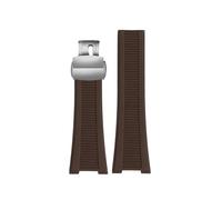NINOMA Silicone Rubber Watchband Compatible With Patek Philippe Nautilus Series 5711 5712 5980 Waterproof Watch Strap Bracelet Male(Brown-silver)