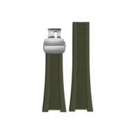 NINOMA Silicone Rubber Watchband Compatible With Patek Philippe Nautilus Series 5711 5712 5980 Waterproof Watch Strap Bracelet Male(Green-silver)