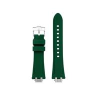 NINOMA Special Silicone Watch Strap Compatible With Maurice Lacroix AIKON AI6008/6007/6038/6058/1018/1008 Watch Band Men's Bracelet Waterproof Soft(1Green-Silver A,For AI6058)