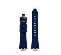 NINOMA Special Silicone Watch Strap Compatible With Maurice Lacroix AIKON AI6008/6007/6038/6058/1018/1008 Watch Band Men's Bracelet Waterproof Soft(Blue-Black B,For AI1108)