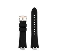 NINOMA Special Silicone Watch Strap Compatible With Maurice Lacroix AIKON AI6008/6007/6038/6058/1018/1008 Watch Band Men's Bracelet Waterproof Soft(1Black-Rosegold A,For AI6058)