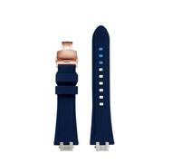 NINOMA Special Silicone Watch Strap Compatible With Maurice Lacroix AIKON AI6008/6007/6038/6058/1018/1008 Watch Band Men's Bracelet Waterproof Soft(Blue-Rosegold B,For AI6007)