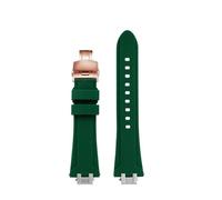 NINOMA Special Silicone Watch Strap Compatible With Maurice Lacroix AIKON AI6008/6007/6038/6058/1018/1008 Watch Band Men's Bracelet Waterproof Soft(Green-Rosegold B,For AI6007)